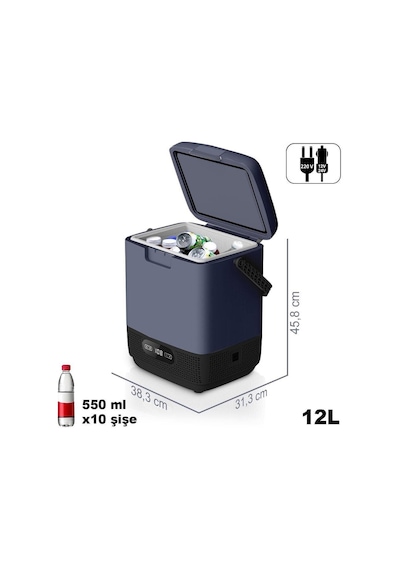 Coolist Clk12 12 Litre Taşınabilir Kompresörlü Oto Buzdolabı 12/24volt/ 220volt
