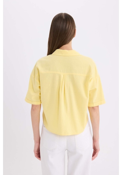 DeFacto Boxy Fit Basic Düz Kısa Kollu Gömlek V2523AZ25SPYL118