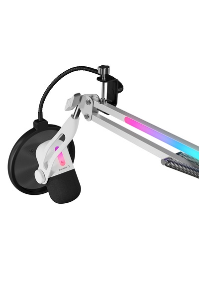 Arpej Rgb Masa Standlı Ses Göstergeli Dokunmatik Oyuncu Mikrofonu Yayıncı Mikrofonu Gaming Beyaz Siyah - ÜRün siyah