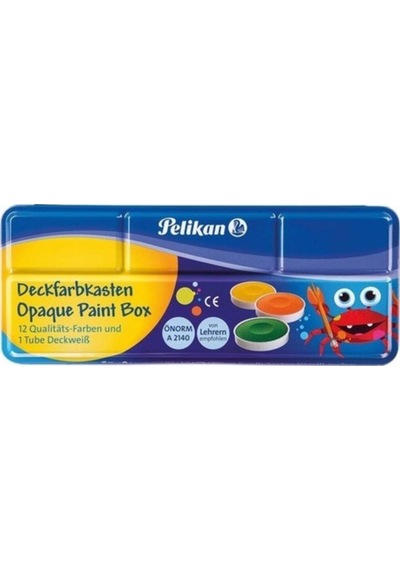 Pelikan Deckfarbkasten Opaque Sulu Boya 12 + 1 Nocolor-d8ecff13
