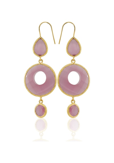 Kadir Jewellery 22 Ayar Altın Kaplama Kadın Sallantılı Küpe -el İşçiliği Ve Hipoalerjenik Küpe Pembe 20450867