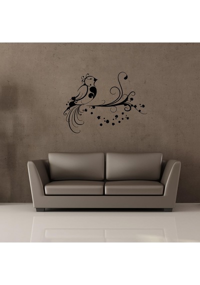 Folyo Sticker Kuş Deseni Adkpquy750 100cm Uzunluk Siyah