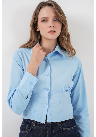 Bigdart 20231 Slim Fit Poplin Gömlek - Mavi