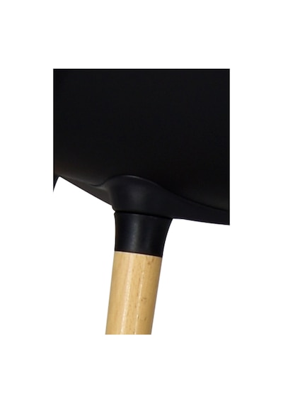Vilinze Eames Naturel Ahşap Ayak Plastik Siyah Sandalye Eames-beyaz Siyah - Naturel