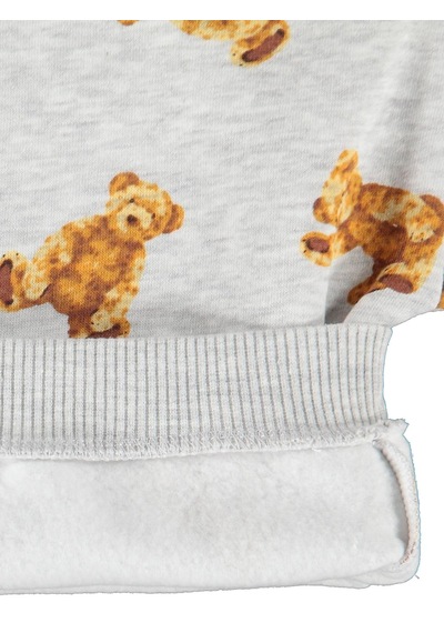 Civil Baby Ayıcık Baskılı 6-18 Ay Sweatshirt - Gri Karmelanj