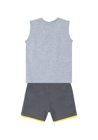 Denokids Pizzacı Köpekbalığı Erkek Çocuk Yazlık Kolsuz T-shirt Şort Takım