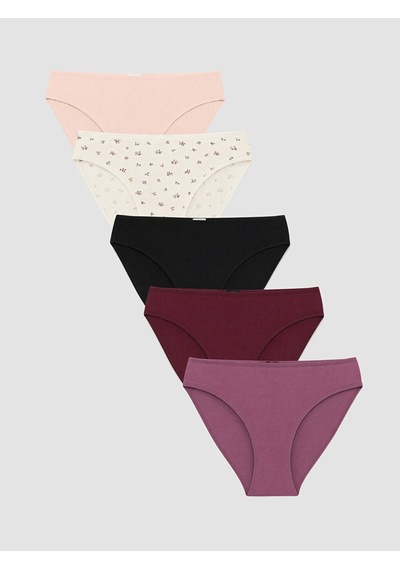 Lcw Dream Ekru Çiçekli Bikini Külot 5'li