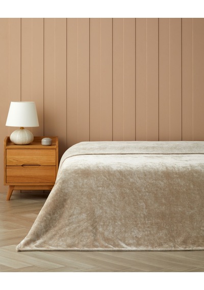 Vena Supersoft Çift Kişilik Battaniye 200x220 Cm Bej