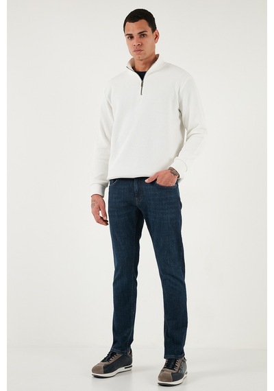 Buratti Pamuklu Slim Fit Yüksek Bel Dar Paça Jeans Erkek Kot Pantolon 3300C41Tokyo Lacivert
