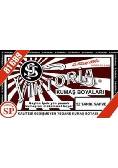 52 Yanık Kahve Renk Kumaş Boyası Viktoria