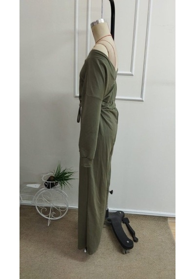 Bhrwear Kadın Modanna Yaka Sırttan V Yakalı Beli Lastikli Viskon 2 Iplik Tulum Renkli