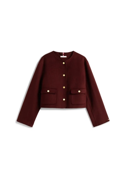 Tommy Hilfiger Df Wool Blend Reg La, Xıh Bordo Kadın Ceket