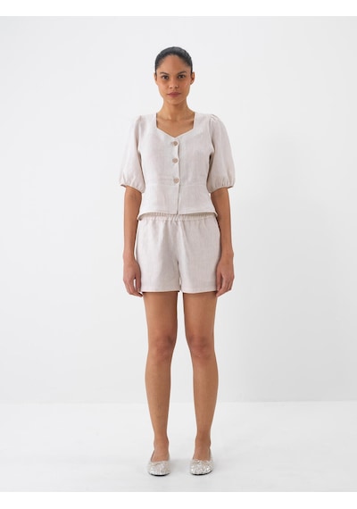 Xint Naturel %100 Keten Regular Fit Bluz 751075