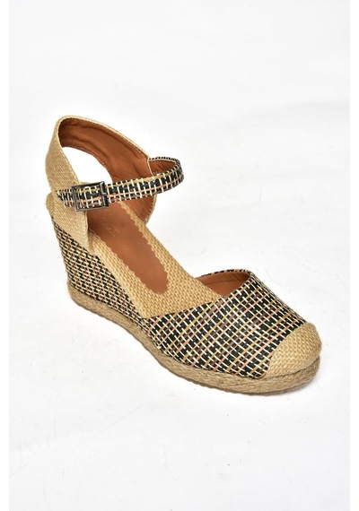 Fox Shoes P241612004 Siyah Kumaş Dolgu Topuklu Kadın Ayakkabı Siyah