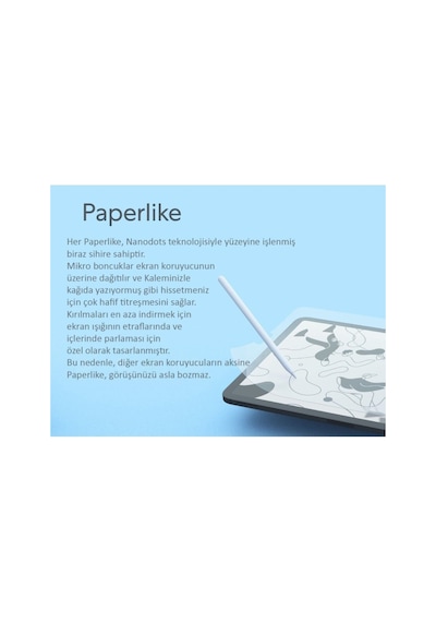 Apple Ipad Air 10.9" 4.nesil 2020 Uyumlu Paperlike Nano Kırılmaz Ekran Koruyucu Kağıt Hissi Esnek