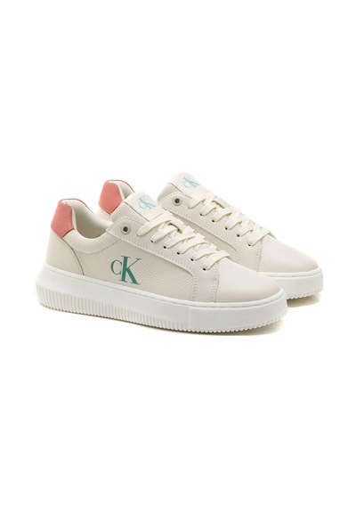 Calvin Klein Kadın Krem Logolu Sneakers Çok Renkli