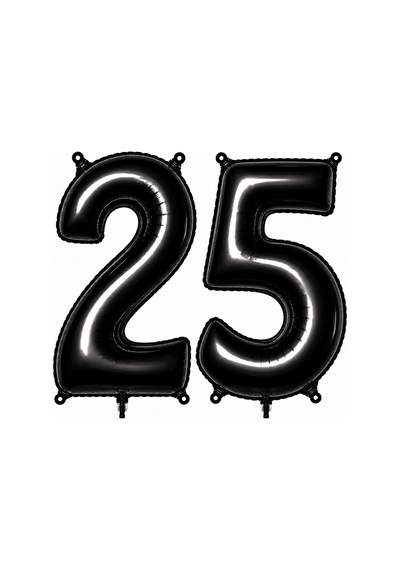 25 Rakam Folyo Balon Siyah Rengi 76 Cm