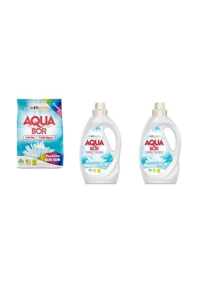 Aquabor Doğal Mineralli 4 Kg Renkliler + Sıvı Beyaz + Sıvı Beyaz 3 Lü Set 41707710