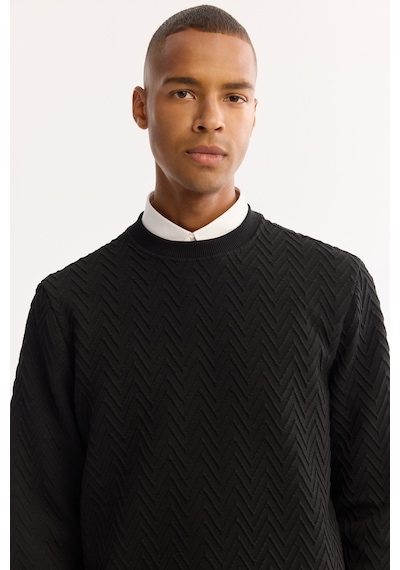Avva Erkek Siyah Bisiklet Yaka Dokulu Elastan Regular Fit Sweatshirt A52y1216 Avva Erkek Siyah Bisiklet Yaka Dokulu Elastan Regular Fit Sweatshirt A52y1216