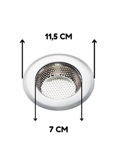 Paslanmaz Çelik Lavabo Süzgeci, 11.5 Cm, Büyük Boy, Evye Süzgeci, Amerikan Lavabo Süzgeci