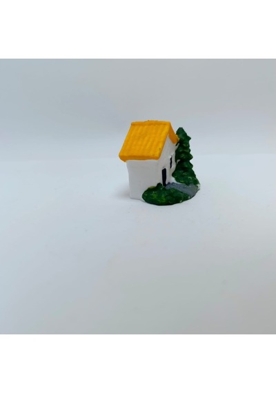Mini Çam Ağaçlı Ev -sarı-teraryum Malzemesi Çok Renkli