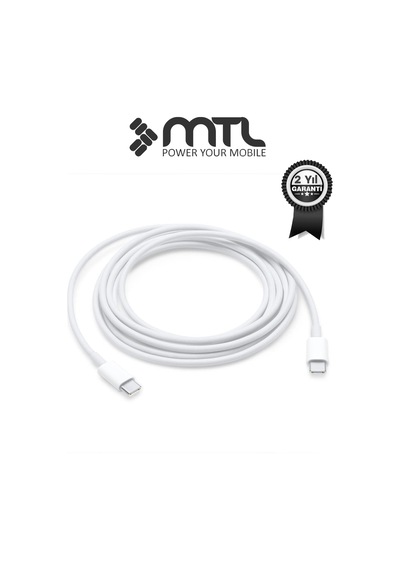 40w Pd Type-c To Type-c Silikon Hızlı Şarj Ve Data Kablosu 1 Metre Beyaz Mt2602
