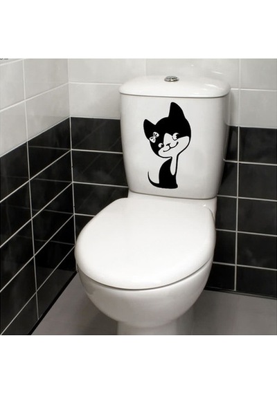 Wc Klozet için Kedi Sticker Yapıştırma Model5