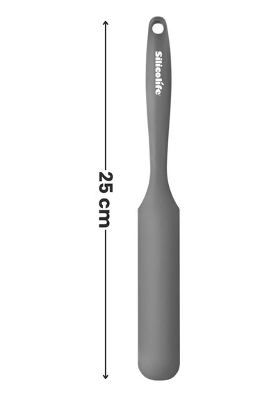 Silicolife Pasta Sıvama Spatulası, Silikon Çikolata Krema Reçel Sıyırma Sıvama Bıçağı Spatulası 25cm Antrasit Antrasit