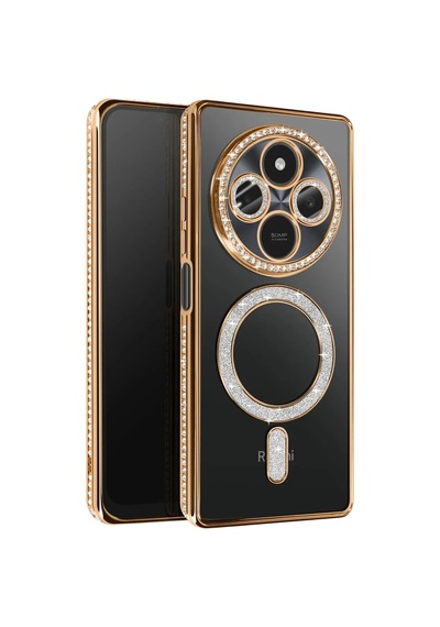 Xiaomi Redmi 14c Joke Simli Magneticsafe Kılıf - Gold Altın