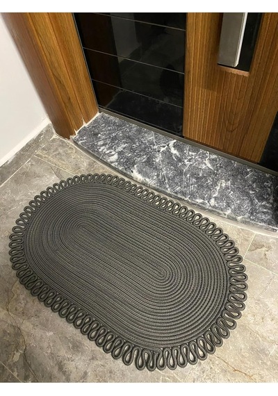 Dublin Serisi Jüt, Desenli Kapı Önü, Paspas, Banyo Paspası, Balkon Paspası/hediyelik, Ev Eşyası Antrasit 50 X 80 Çok Renkli
