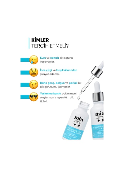 Mia Klinika Yaşlanma Karşıtı Ve Nemlendirici Hyalüronik Asit Ve Kolajen Serum 30 ML