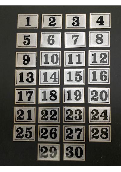 Kapı Numarası Dolap,Raf,Posta Kutusu 3X3 Cm 1 Den 30 A