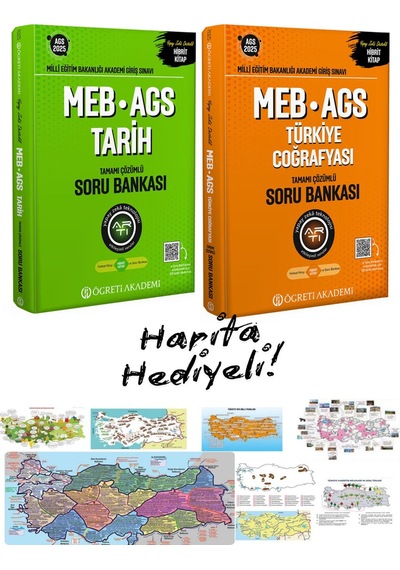 2025 Meb-ags Soru Bankası Tamamı Çözümlü Türkiye Coğrafyası Ve Tarih İkili Set Harita Hediyeli