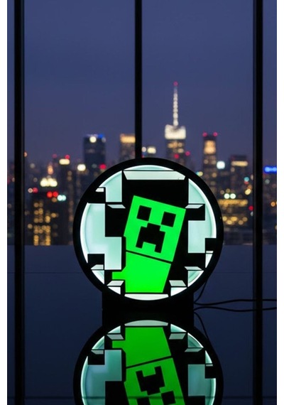 Minecraft Creeper Tasarımlı Dekoratif Aydınlatma Gece Lambası Led Çok Renkli