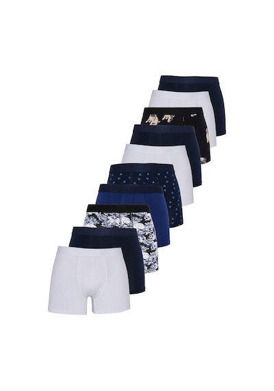 Tudors Erkek 10'lu Likralı Pamuklu Esnek Kumaş Premium Seri Boxer-50516 Çok Renkli