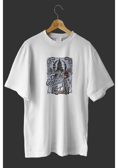 Noıssey -wed Love Nights Tasarım Baskılı Oversize T-shirt Tişört Beyaz