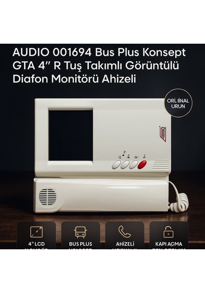 Audıo 001694 Bus Plus Konsept Gta 4 R Tuş Takımlı Görüntülü Diafon Monitörü Ahizeli
