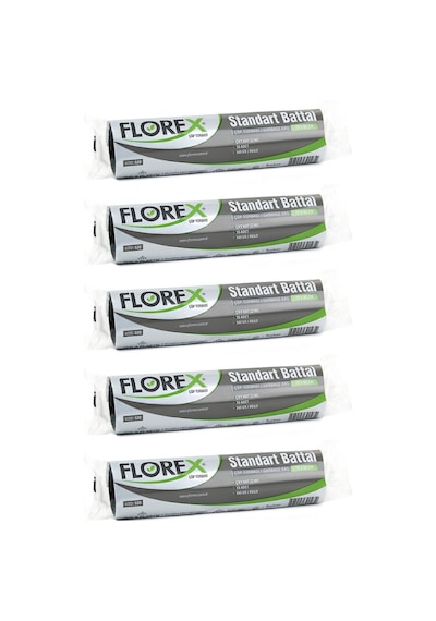 Florex Standart Battal Boy Çöp Torbası 72x95 Cm 10'lu Rulo Siyah 5 Rulo (50 Adet)
