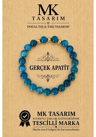 Mk Tasarım Gerçek Apatit Taşı Bileklik Mkt49005 Çok Renkli