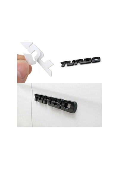 Turbo Piano Black Çamurluk Yazısı Seti 2'li 3m 3d Abs Honda Type-r