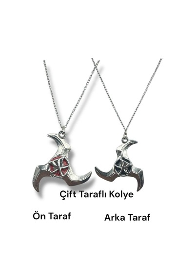 Naruto Ninja Yıldızı Kolye 60 Cm Zincirli Anime Temalı Unisex Aksesuar Çok renkli