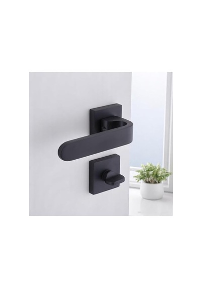 Banyo Kapı Kolu, Kare Rozetli, Kilitlenebilir 1 Takım