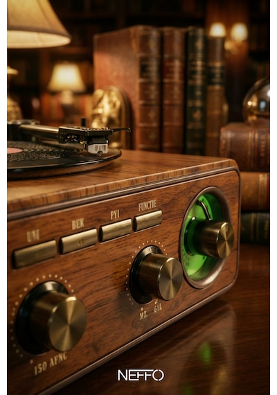 Retro Nostaljik Ahşap Pikap & Bluetooth Hoparlör Nostaljik Plak Çalar