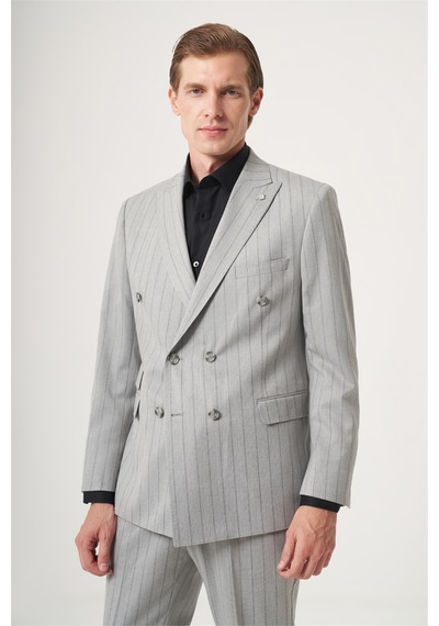 İmza Gri-füme Kırlangıç Yaka Çizgili Kruvaze 6 Drop Slim Fit Tam Astar Esnek Takım Elbise 1001260286 Gri - Füme İmza Gri-füme Kırlangıç Yaka Çizgili Kruvaze 6 Drop Slim Fit Tam Astar Esnek Takım Elbise 1001260286 Gri - Füme