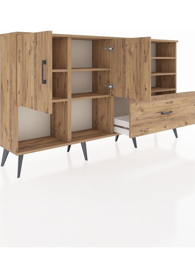 Arges Konsol 7 Raflı Tek Çekmeceli 2 Kapaklı 176x30x99 Çam-çam Atlas Çam - Atlas Çam Arges Konsol 7 Raflı Tek Çekmeceli 2 Kapaklı 176x30x99 Çam-çam Atlas Çam - Atlas Çam