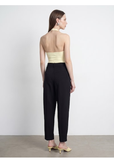 Dilvin 72703 Kruvaze Bel Detaylı Pantolon-siyah