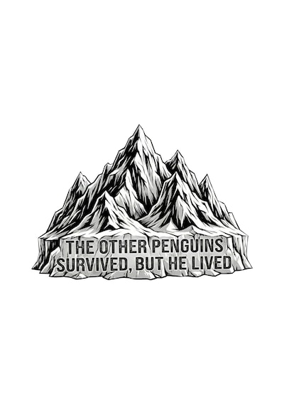 Erkek Nihilist Penguen Temalı Oversize Kapüşonlu Sweatshirt - Beyaz Beyaz