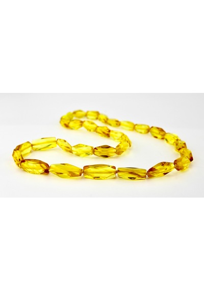 Kehribar Kolye Silindir Özel Tasarım Ambergold Kly19-23 Çok Renkli