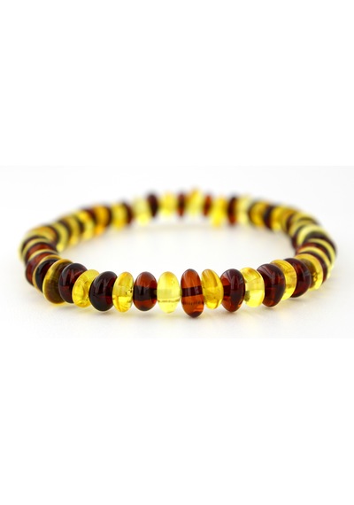 Kehribar Bileklik Amorf Tasarım Ambergold Blk23-88 Çok Renkli