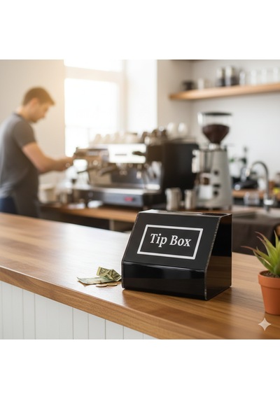 Kilitli Tip Box Bahşiş Kutusu Siyah Pleksi 1